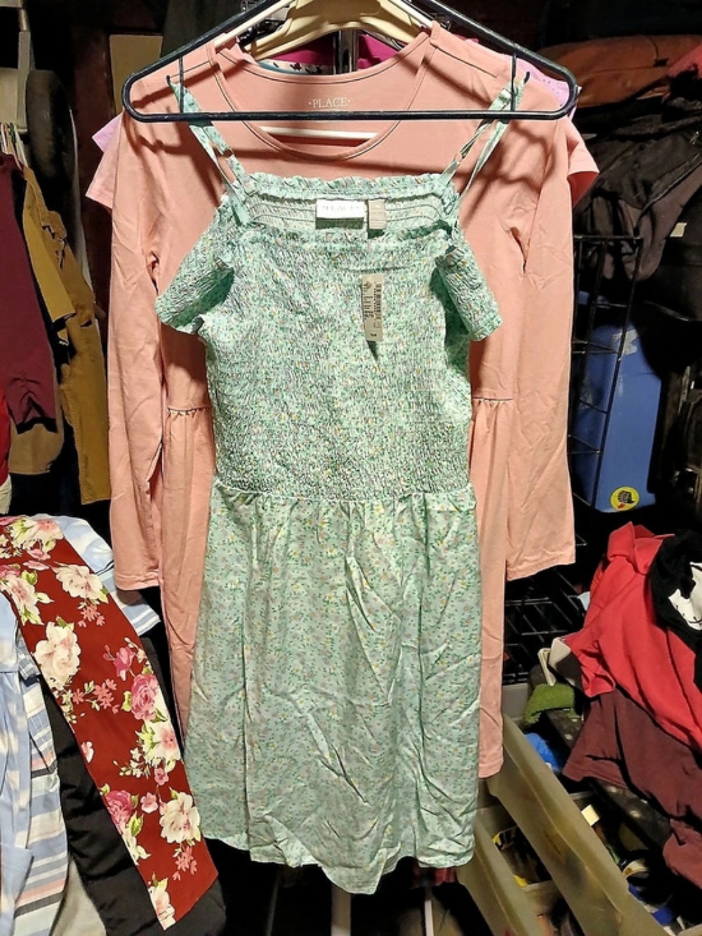 MACK Floral Maxi Dress in Green & Pink Size Medium NWT